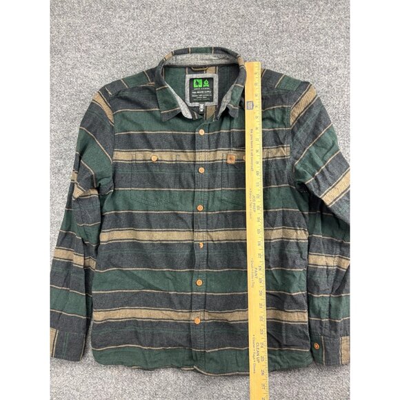 Tree Brand Supply Flannel Shirt Men's Medium Green Striped Nomad Division - Picture 3 of 10